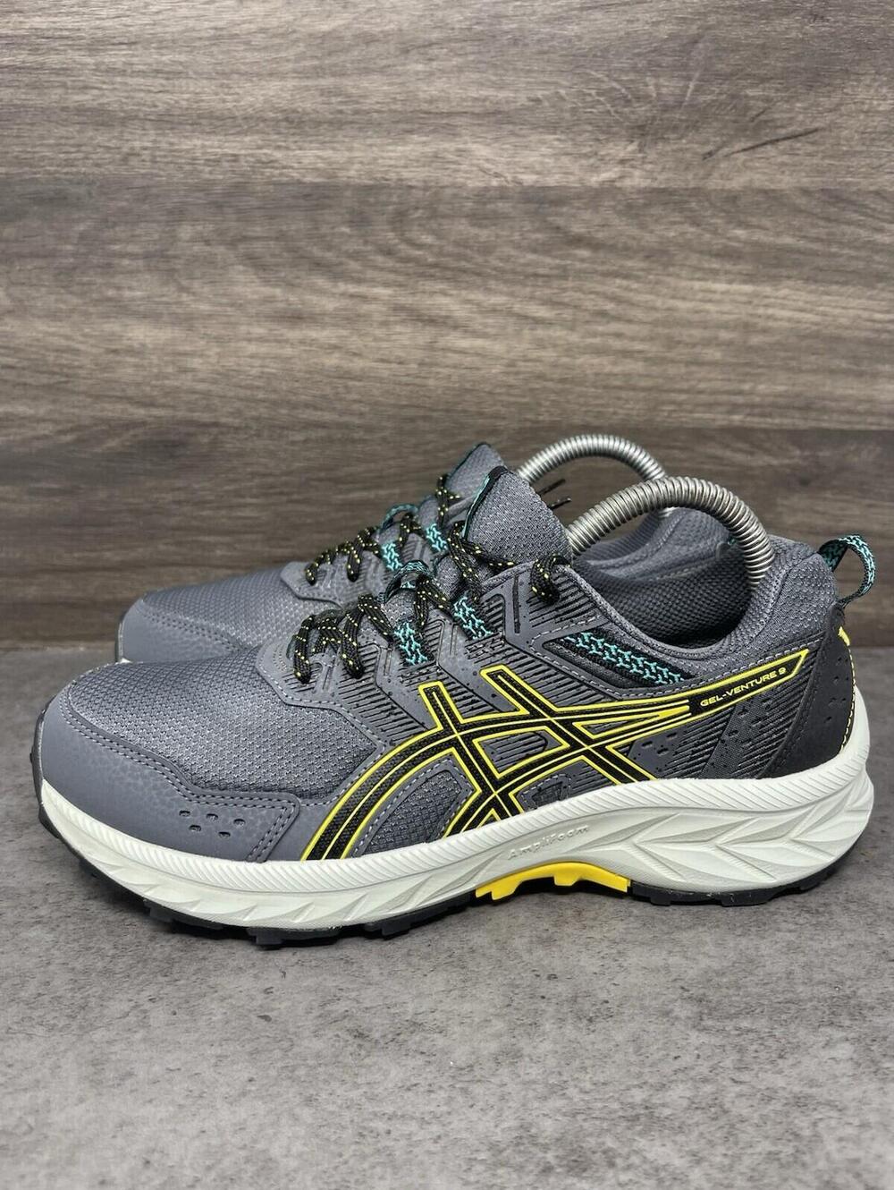 Asics Gel Venture 9 Sneakers Womens Size 8 Grey Yellow Athletic